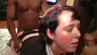 Fat white girl assfucked hard by blacks